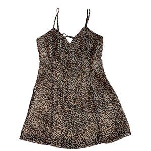 Urban Outfitters Leopard Print Slip Dress - Size Small